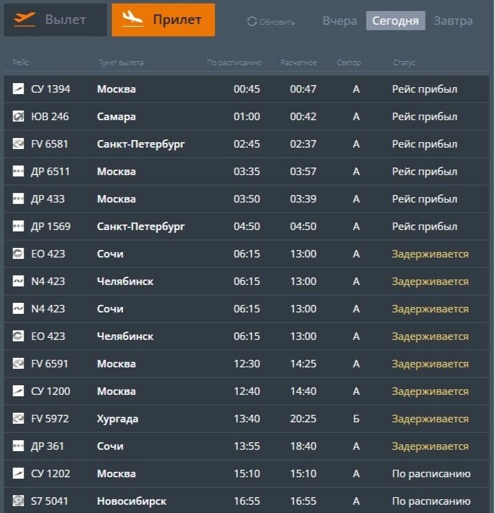   Онлайн-табло Большое Савино