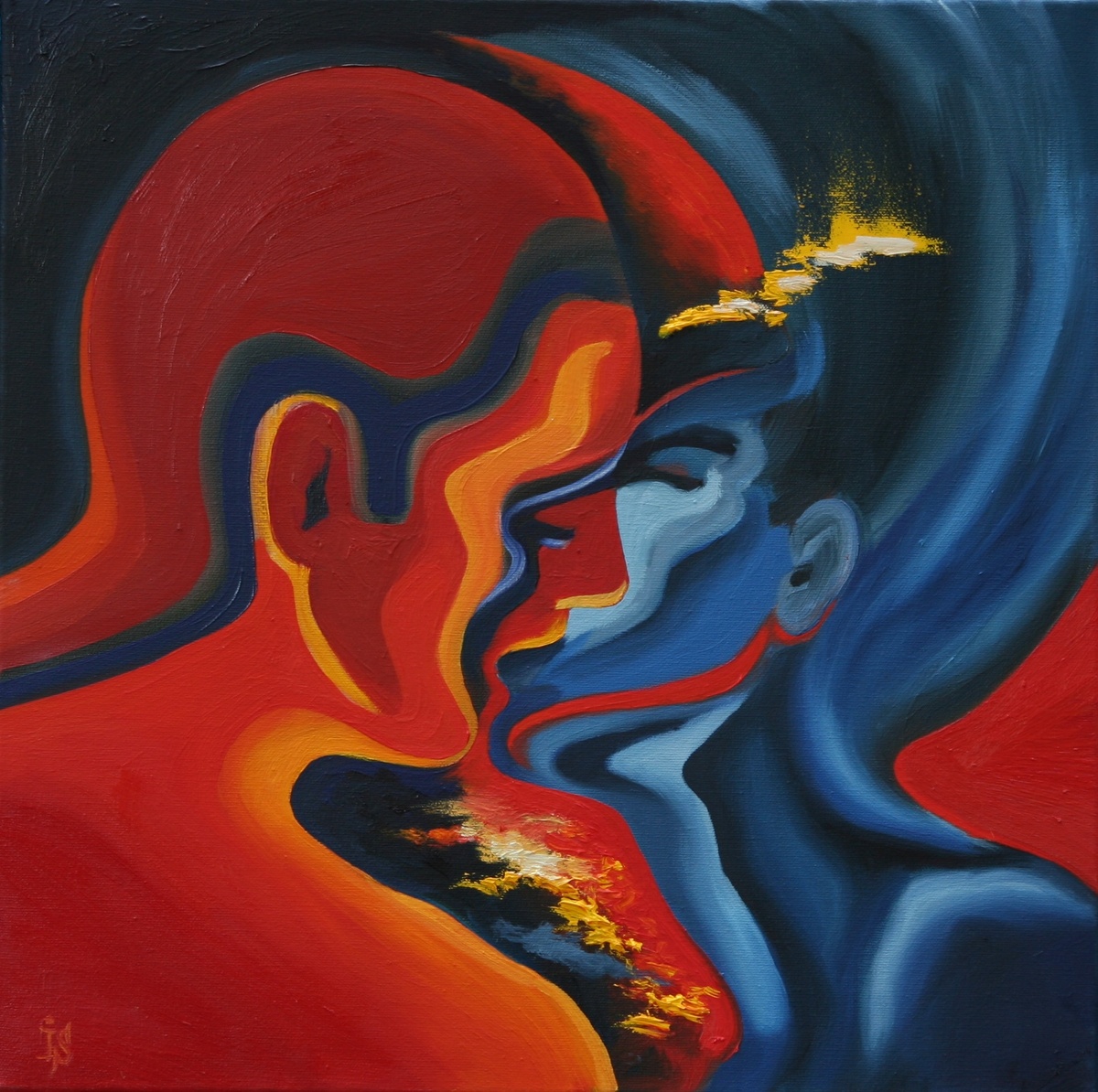 "Поцелуй"/ "Passion" Холст, масло 45х45, 2007