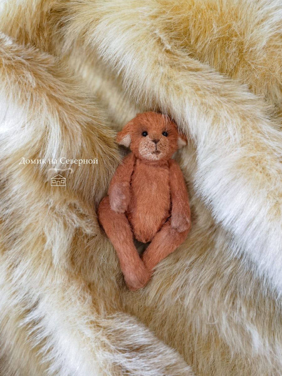 Игрушка-собачка из вискозы в стиле Тедди в " Домик на Северной"