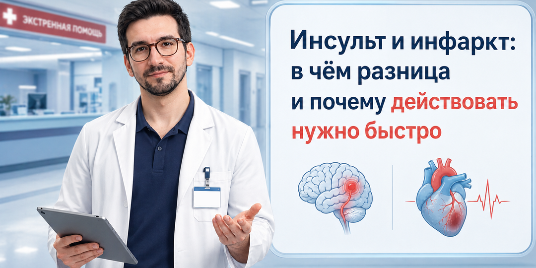 Инсульт и инфаркт: в чём разница и почему действовать нужно быстро