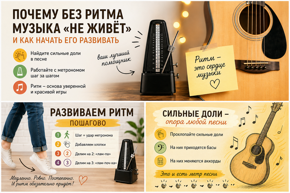 Почуму без ритма музыка не "живёт" и как начать его развивать.