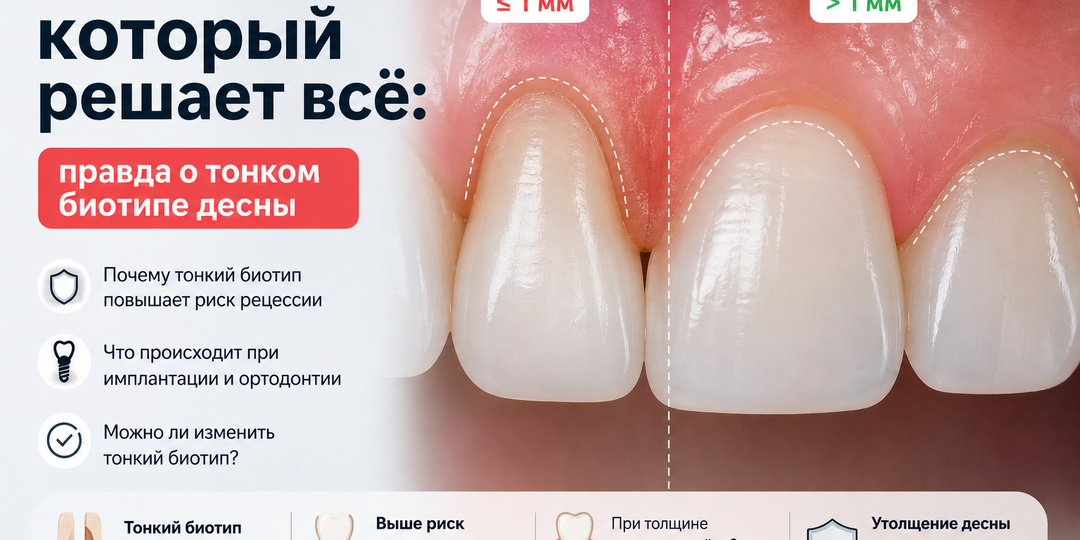Миллиметр, который может испортить любое лечение: о тонком биотипе десны