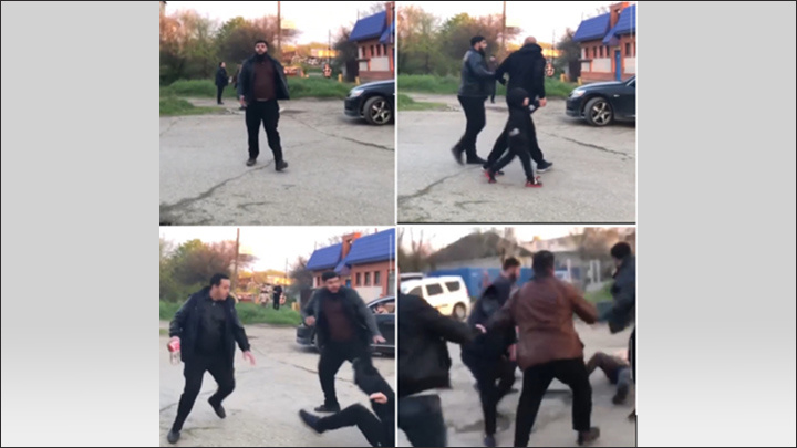    Участника СВО избивали толпой. Скриншот видео очевидцев