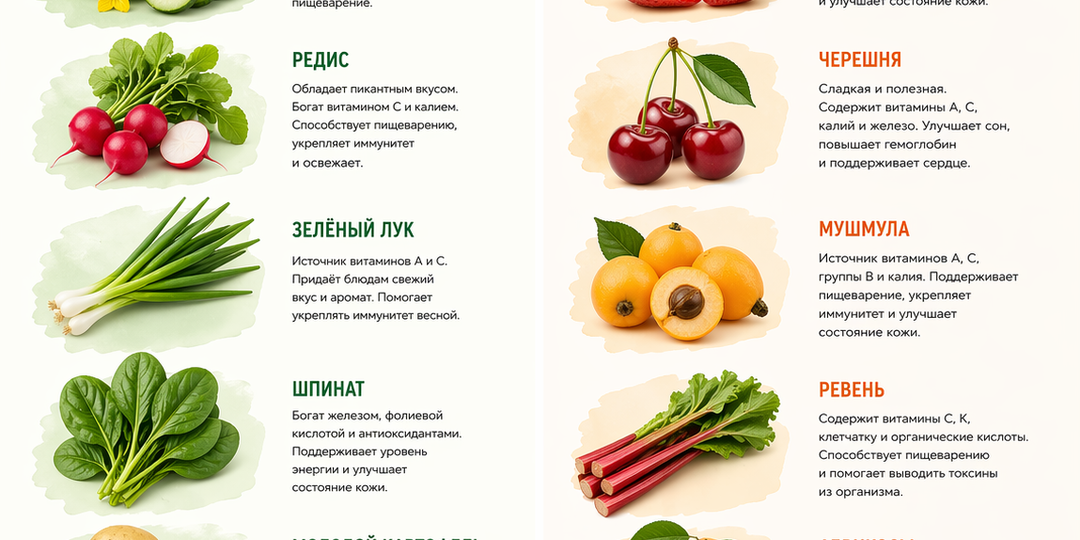 Сезонные продукты мая: что покупать сейчас?