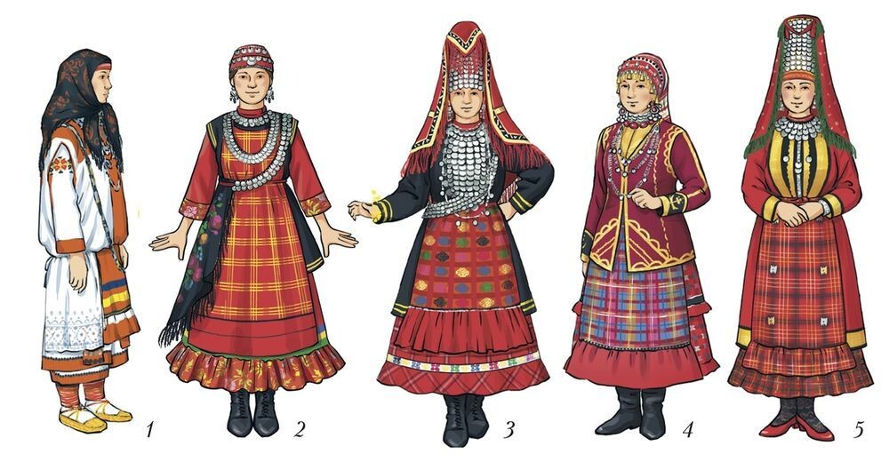 Удмуртка в народном костюме