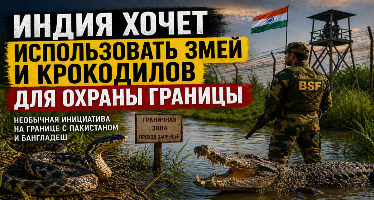 Индия хочет использовать змей и крокодилов на границе — это реальный план или перебор