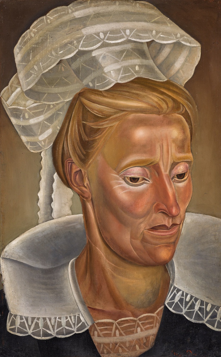Борис Григорьев, «Бретонка», вторая половина 1920х гг. Холст, масло. 73х45,5 см. Частная коллекция. Последний раз реализована на аукционе Sothebys. 