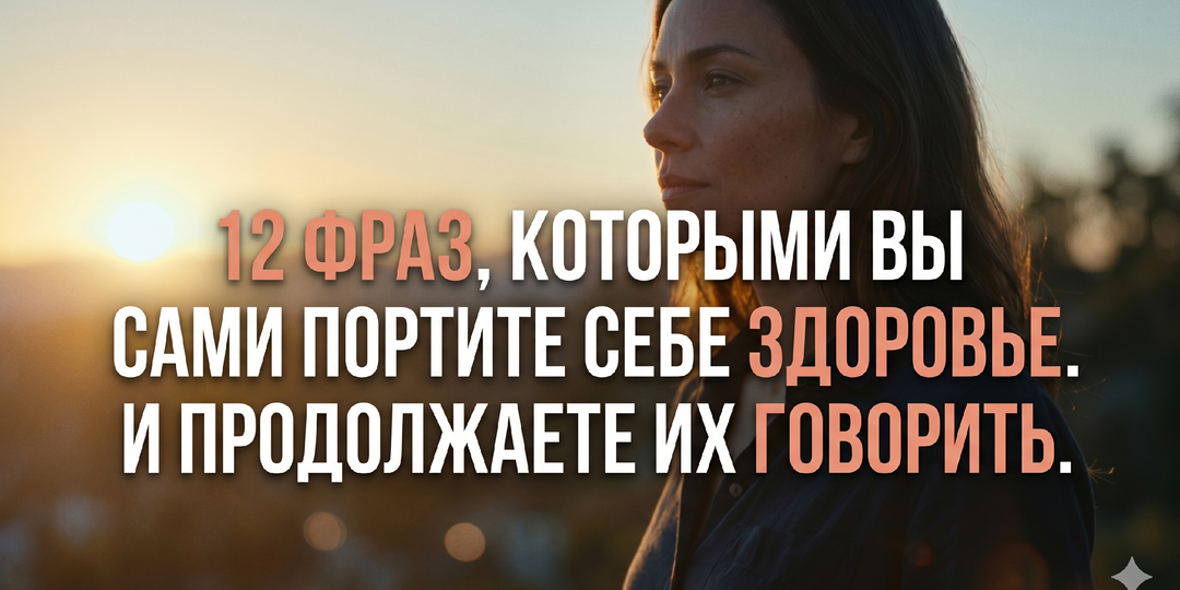 12 фраз, которыми вы сами портите себе здоровье. И продолжаете их говорить. Правда, без воды и иллюзий!
