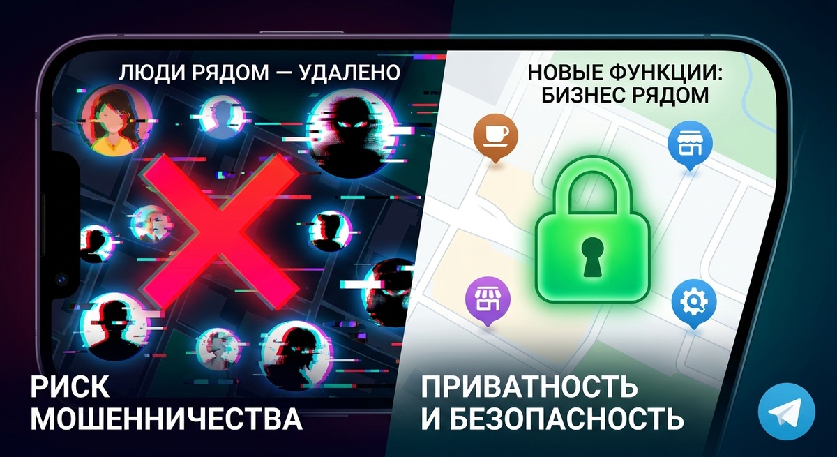  Телеграм удалила функцию Люди Рядом