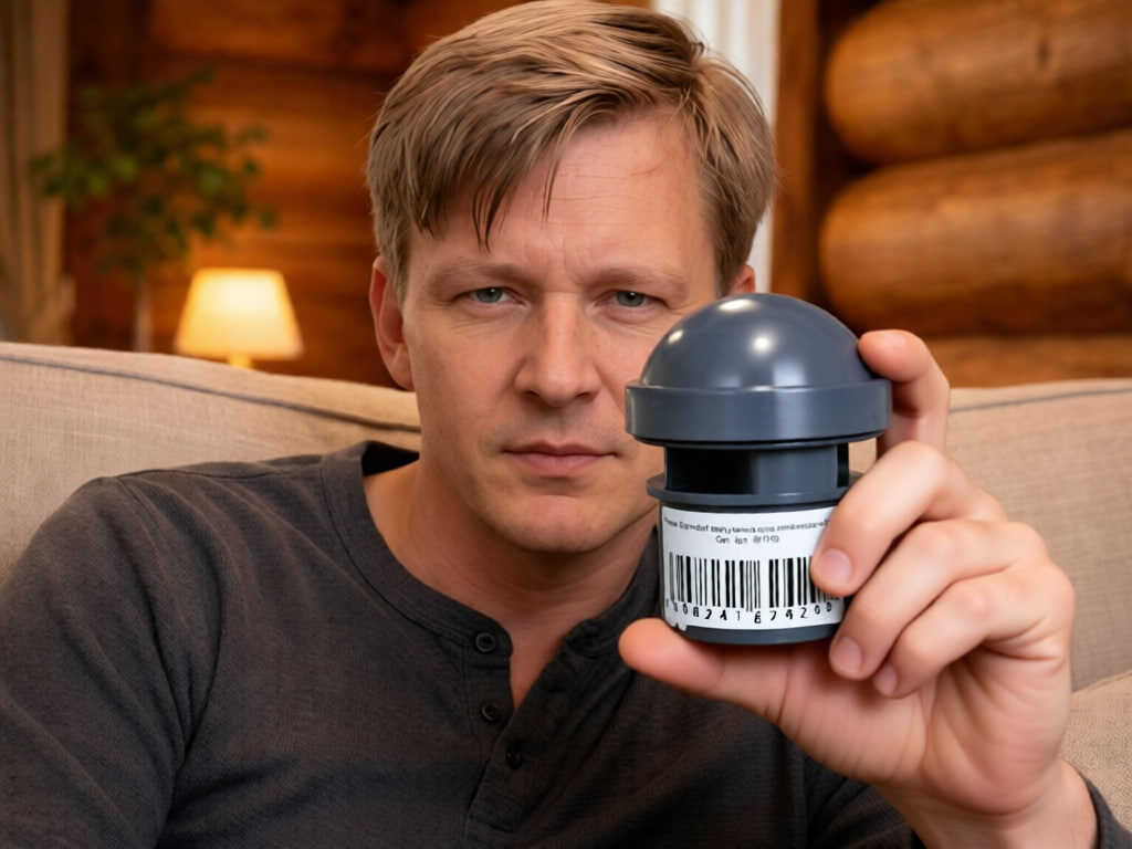 Воздушный  клапан для трубы 50 мм в руке автора данной статьи