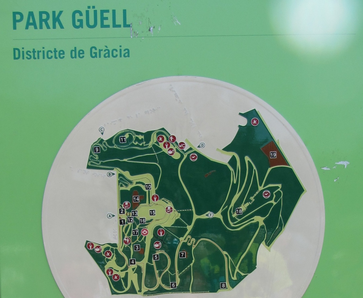 Карта Park Guell. Фото автора статьи