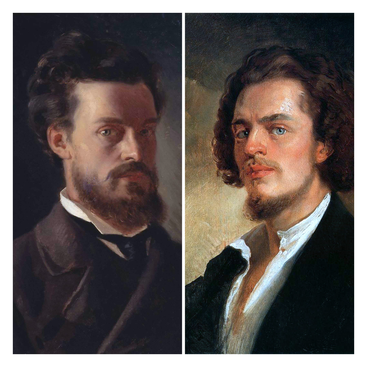       Владимир Маковвский - Автопортрет 1876г.     Константин Маковский - Автопортрет 1856г.