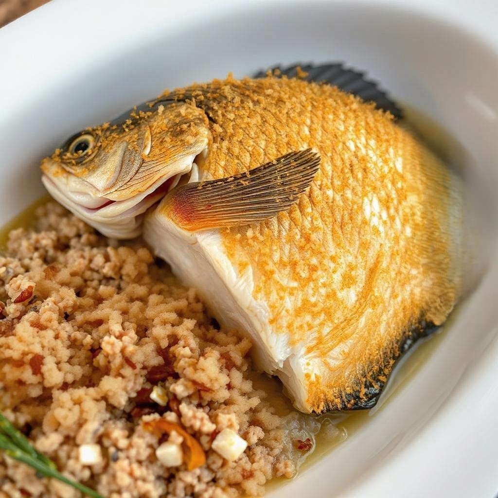 Лещ, фаршированный гречкой