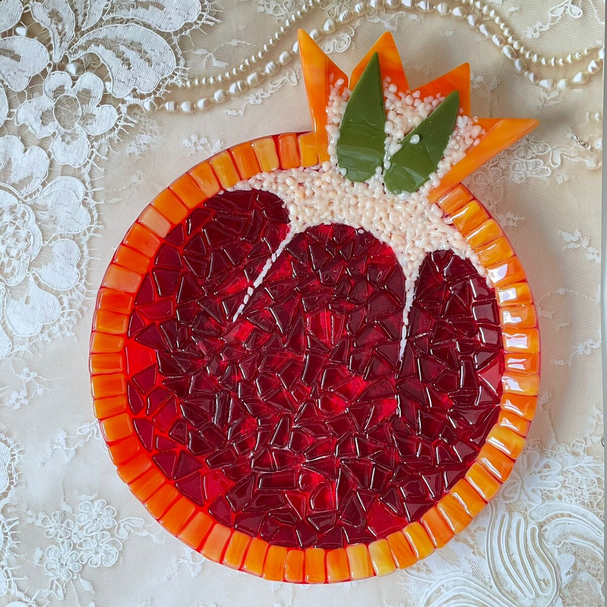 Тарелка из стекла в технике фьюзинг