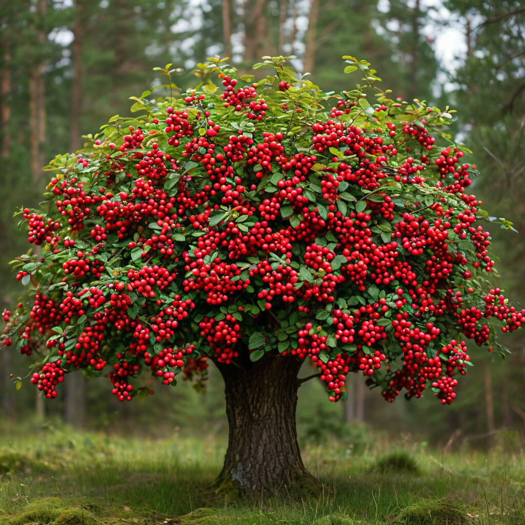 Russian forest lush cranberry tree on branches
v.2.0