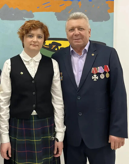    Александра и её отец Олег Генрихпредоставлено героем публикации