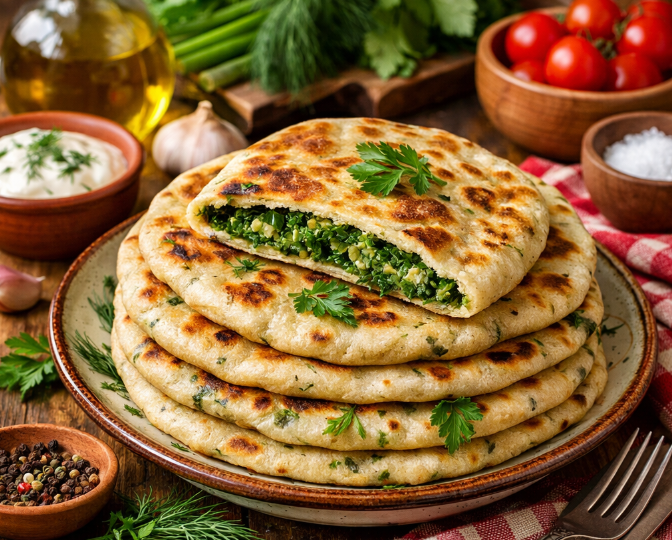 Лепёшки с зеленью