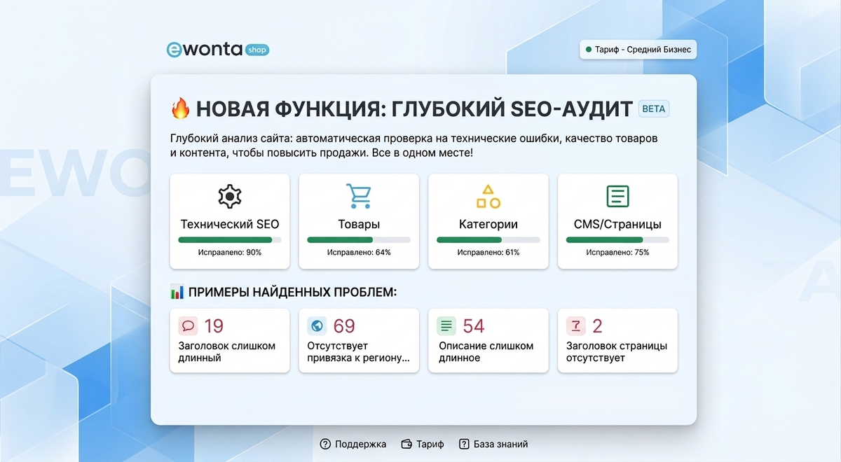 📊 SEO-аудит интернет-магазина на PrestaShop — теперь в платформе