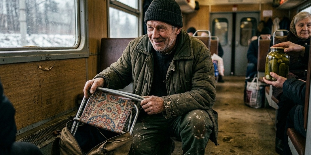 Случай в электричке или Человек со стульчиком