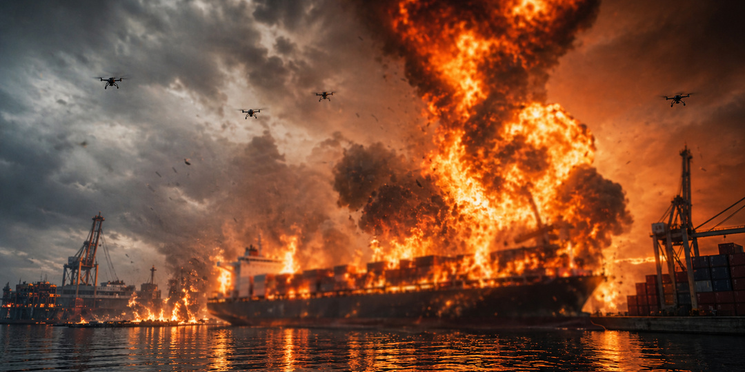 Ага, так вам и надо! Русская армия бахнула беспощадно — пылает судно под Одессой, на Украине скулеж