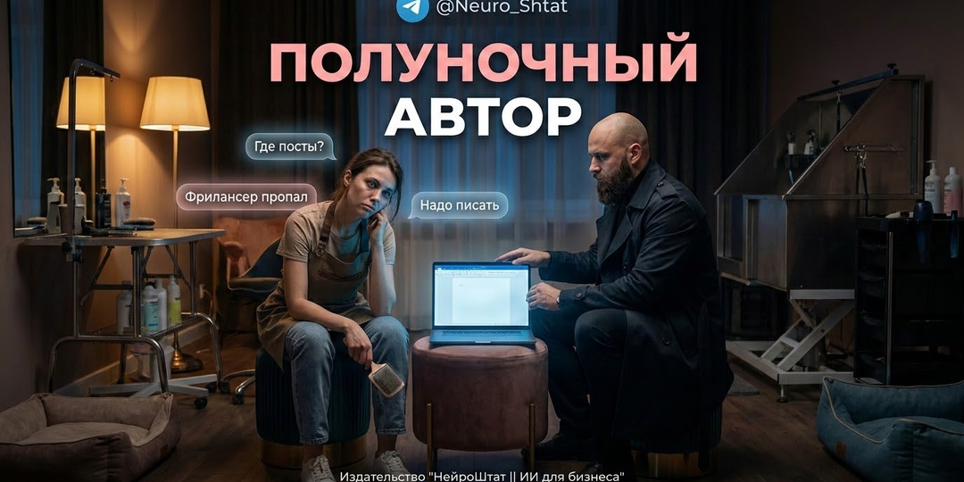 Полуночный автор. Как ИИ-маркетолог спас владелицу груминг-салона от выгорания над пустым экраном