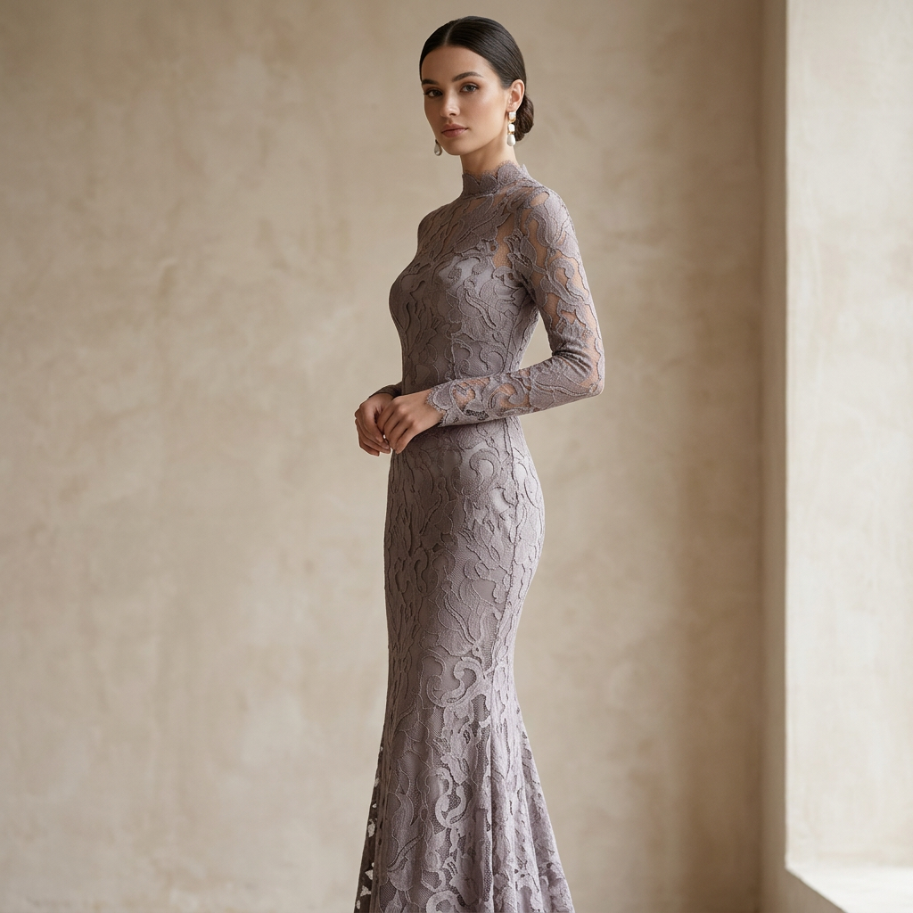 Длинное платье из кружева