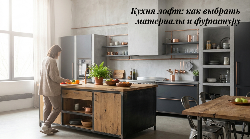    Особенности выбора материалов и фурнитуры для создания интерьера кухни в стиле лофт. MDKUHNY