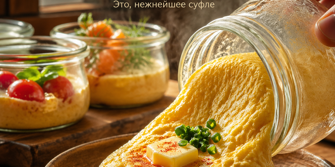 Омлет в банке — это магия чистой воды, если что на паровой бане… Это, нежнейшее суфле