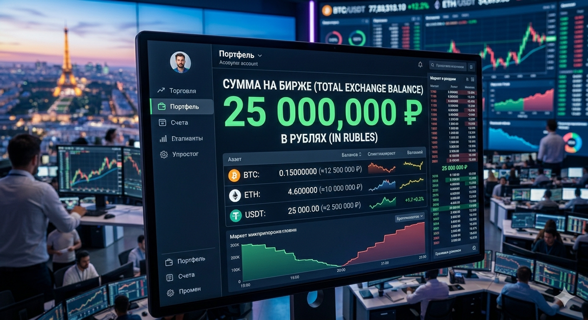 Сумма крипты в рублях на бирже