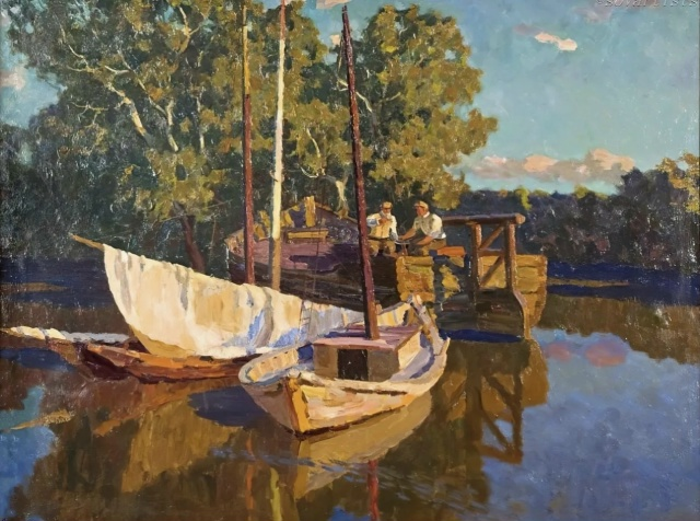 Владимир Одинцов. «На Волге. Тишина». 1949