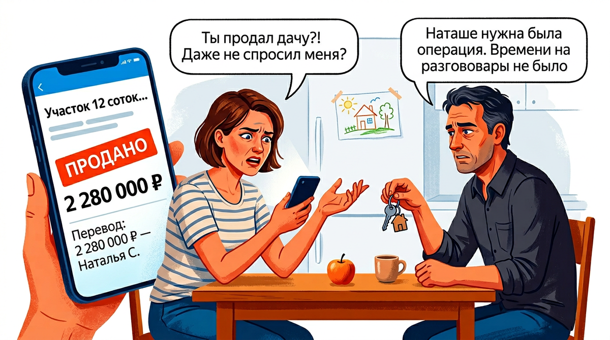 Я всего лишь спросила, где наша дача, а оказалось — муж продал её три недели назад и отдал деньги сестре