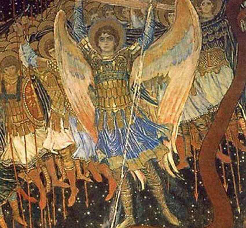 Виктор Васнецов. Фрагмент картины «Архангел Михаил повергает дьявола», 1915.