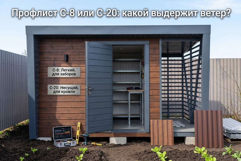    Основные отличия и сфера применения профлиста С-8 и С-20 для кровли и стен. hozblock