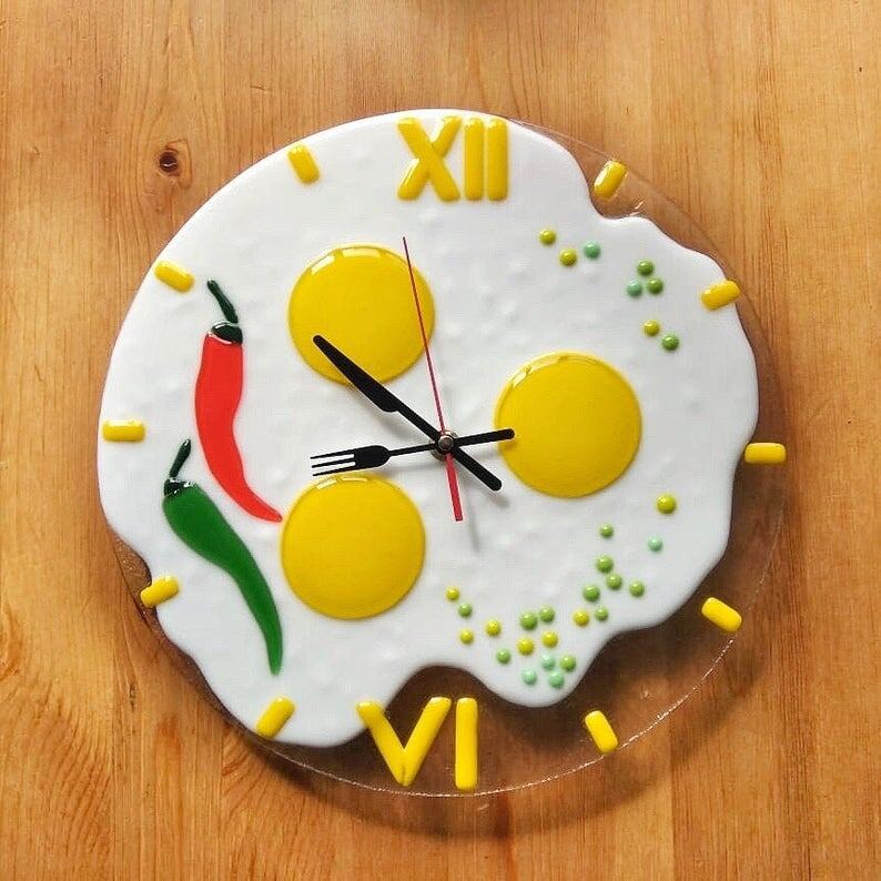 Часы "Яичница", от 20 до 40 см