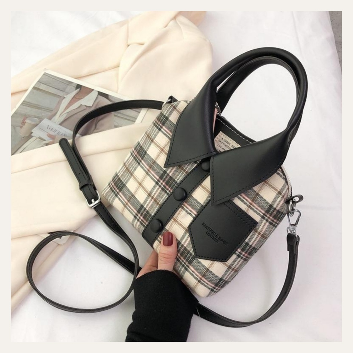 Офисная классика с характером. Burberry, подвинься! Источник фото: маркетплейс Джум, фотоколлаж автора статьи