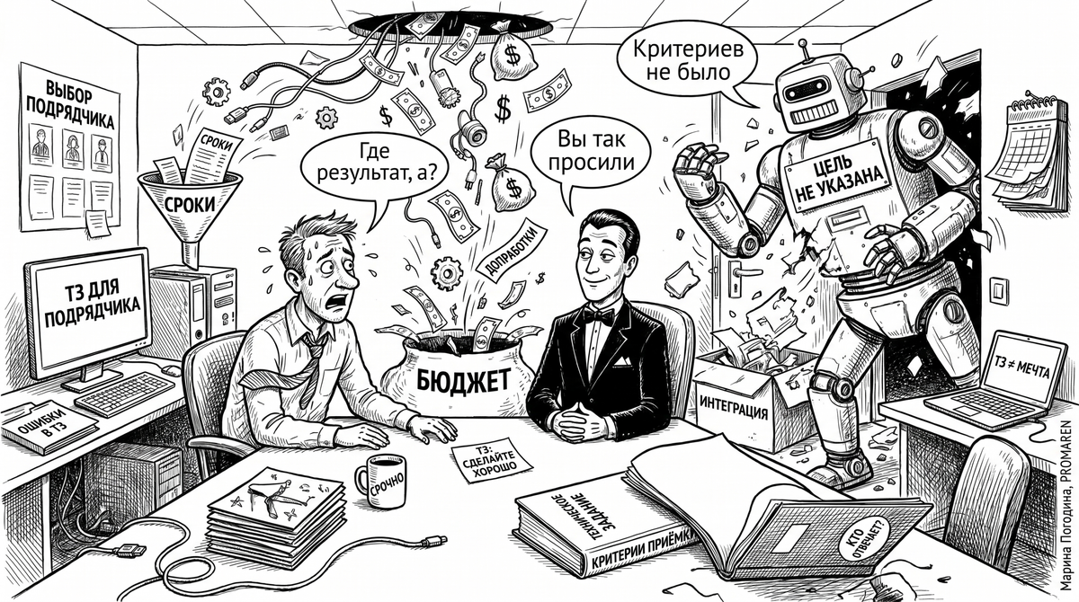    Слабое ТЗ на автоматизацию в одной карикатуре | Марина Погодина, PROMAREN Марина Погодина