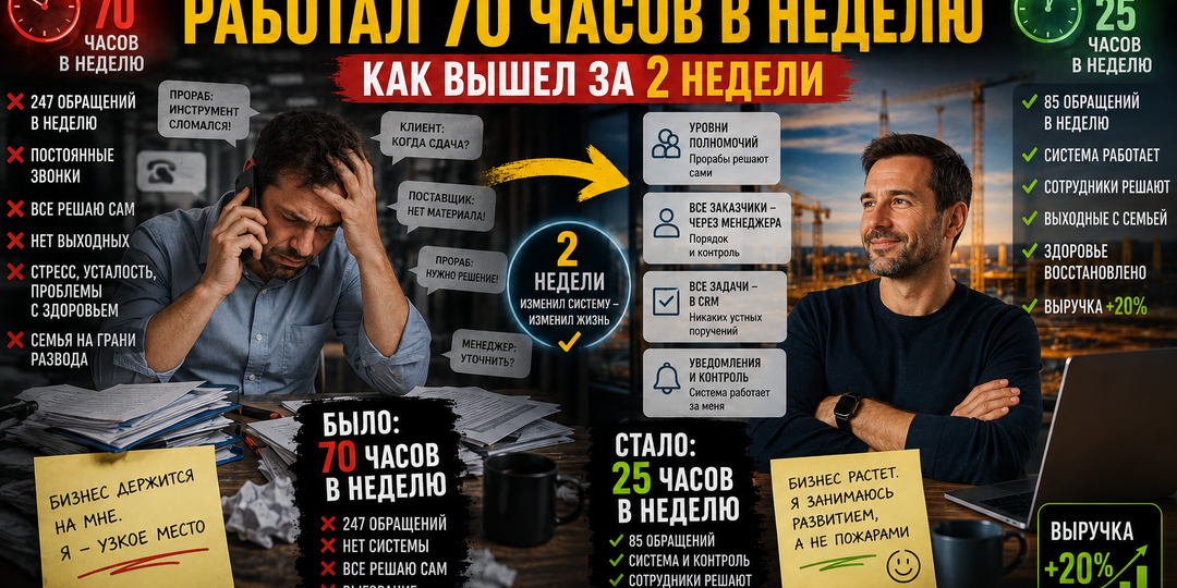🔍 «Разбор подписчика: собственник работал 70 часов в неделю. Как вышел за 2 недели»