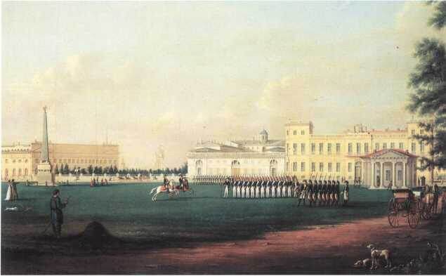 Марсово поле с обелиском «Румянцева победам». Картина кисти И.-Г. Майера. Около 1800 г. (ГРМ).