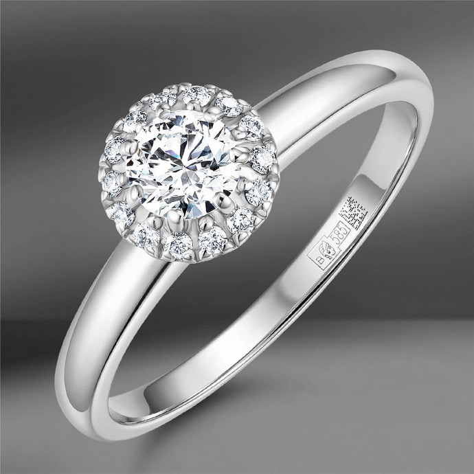 Золотые кольца Emporium Gold с центральным бриллиантом круглой огранки 0.29 Ct и 3.03 Ct (4 фото)