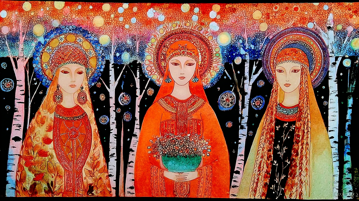 Когда солнце клонится к закату, в берёзовой роще девушки заплетают венки, а среди трав — невидимые гости предков. Сейчас граница миров особенно тонка.