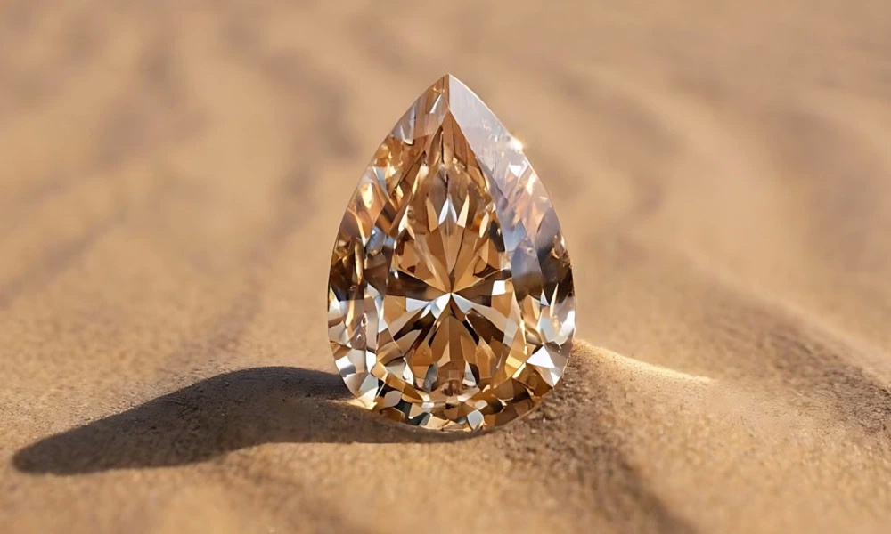 В концепции Desert Diamonds компания De Beers сделала акцент на теплых оттенках бриллиантов: champagne («шампань»), honey («мед»), whiskey («виски»), sunset («закат») и ochre («охра») (5 фото)