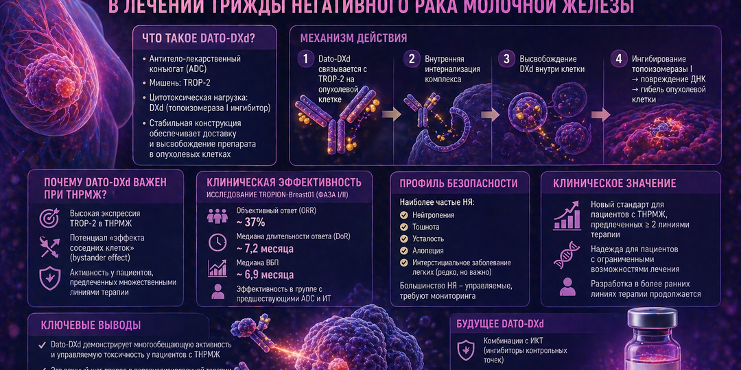 Датопотамаб дерукстекан (Dato-DXd) в лечении трижды негативного рака молочной железы