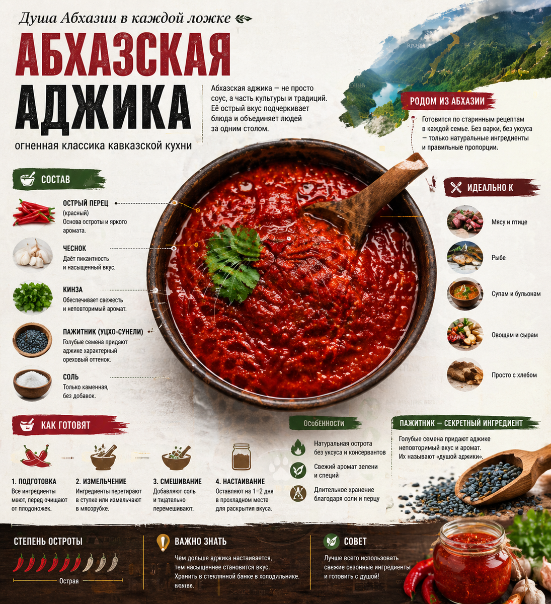 Абхазская аджика: огонь, который не обжигает — он раскрывает