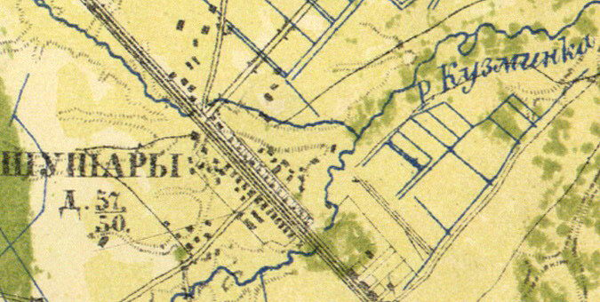 План деревни "Шушары", 1850 год. Источник: ru.wikipedia.org