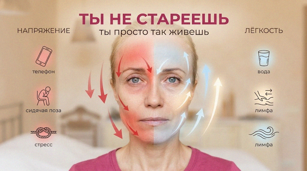 Почему лицо стареет: влияние привычек, напряжения и образа жизни на омоложение лица