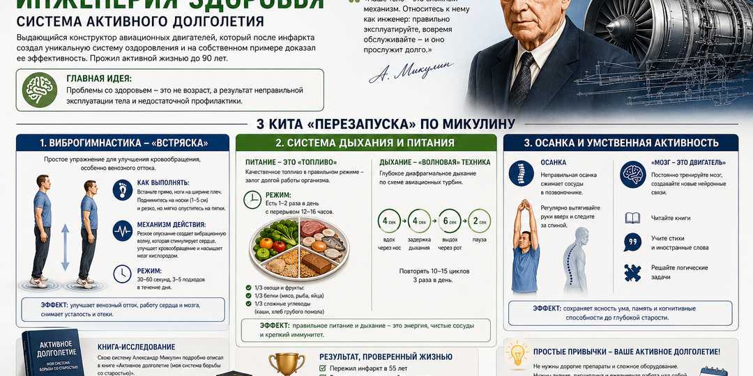 Не сдаваться после 50: жёсткая система перезагрузки от советского гения