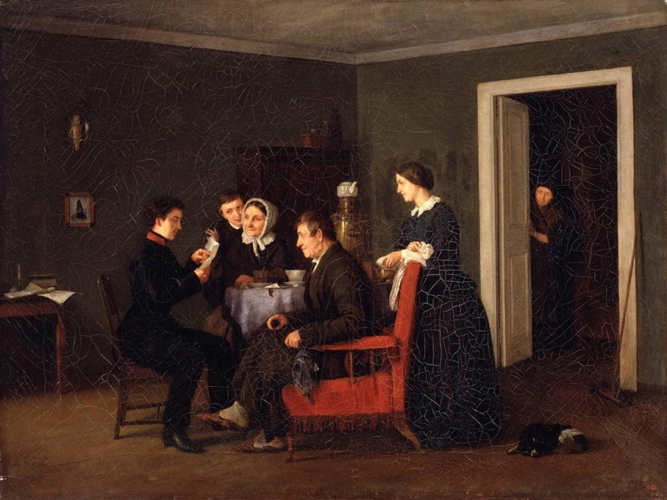 Андрей Андреевич Попов, «Радостное письмо», 1858 год. Из собрания Государственного Русского музея