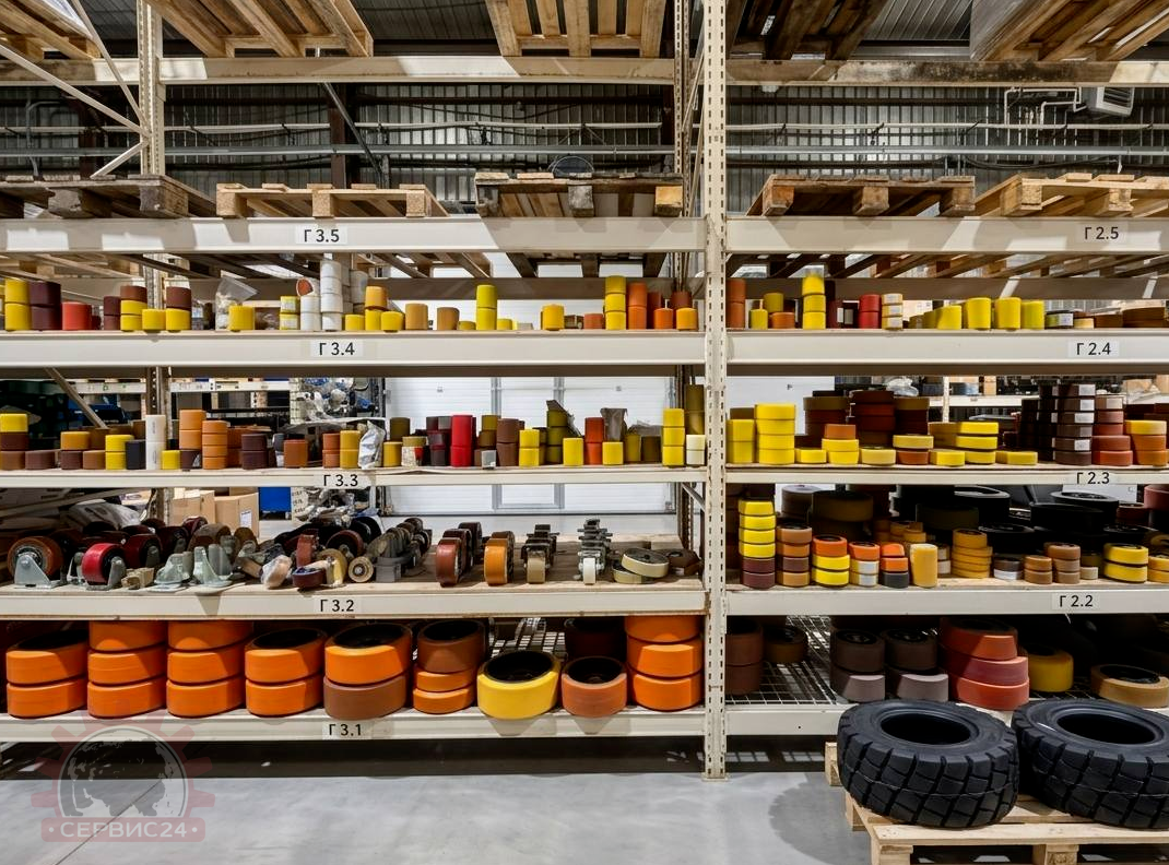 Колеса и ролики для штабелеров, ричтраков и гидравлических тележек