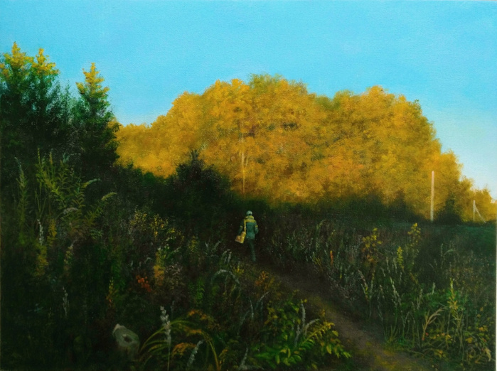 © Юрий Радайкин. Художники не боятся клещей. Масло. 30 х 40 см. 2025.