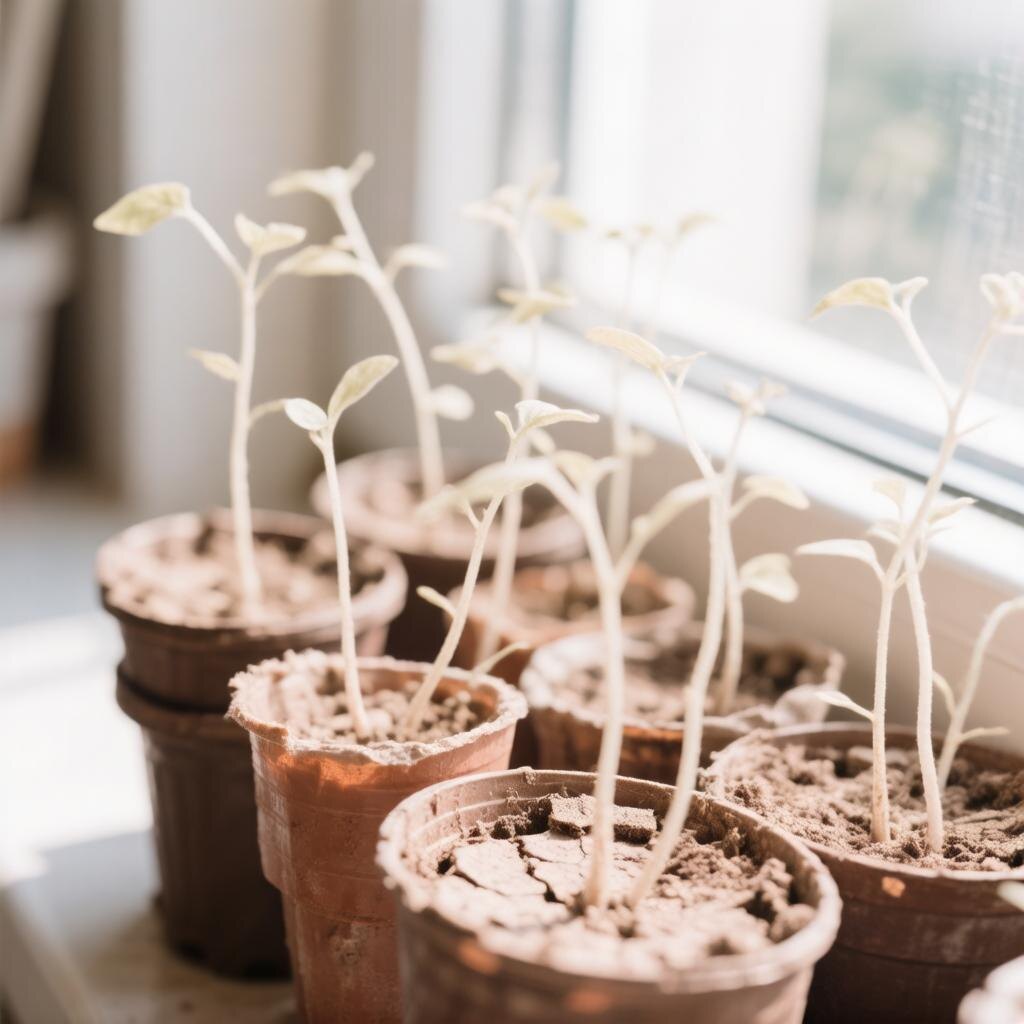 Вот так выглядела моя рассада помидоров на старте. Тонкие стебельки, бледные листочки, а ведь я думал, что делаю всё по науке